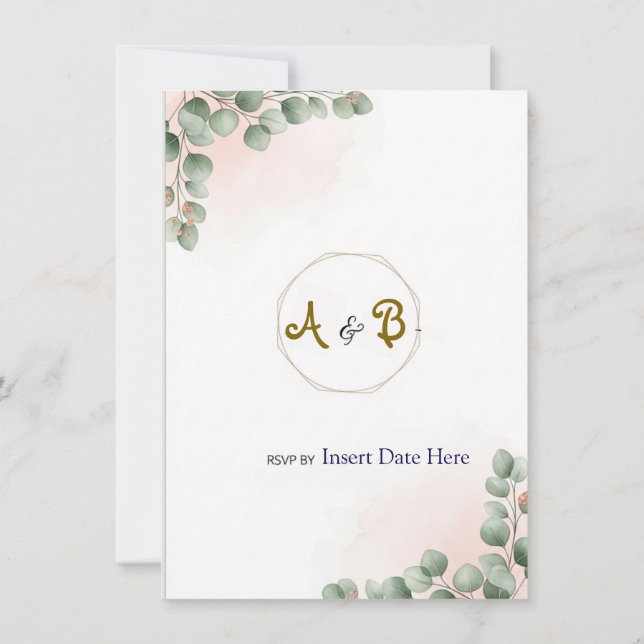 Convite para Casamento de Luxo Moderno Elegante |  (Verso)