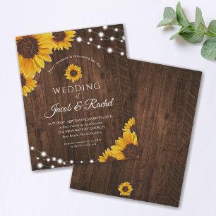 Convite Para Casamento De Luzes De Girassol Russo