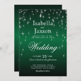 Convite para Casamento de Luzes Verdes das Estrela