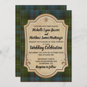 Convite para casamento de MacKenzie Tartan
