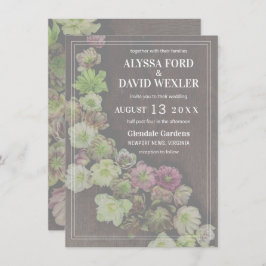 Convite para Casamento de Madeira de Hellebore de 