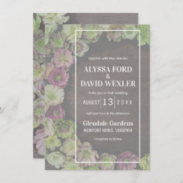 Convite para Casamento de Madeira de Hellebore do 