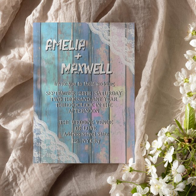 Convite Para Casamento De Madeira E Locais De chiq (Criador carregado)