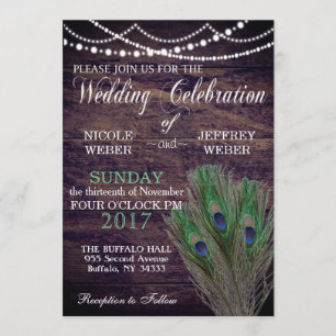 Convite Para Casamento De Madeira No País De Peaco