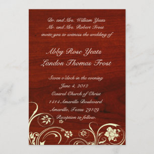 Convite Para Casamento De Madeira Polida