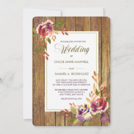 Convite para Casamento de Madeira Quente de Rosa d