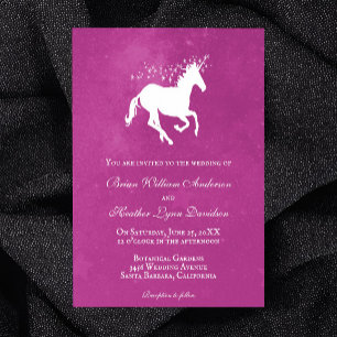 Convite para Casamento de Magenta Unicorn