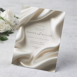 Convite para casamento de marfim sino Elegante