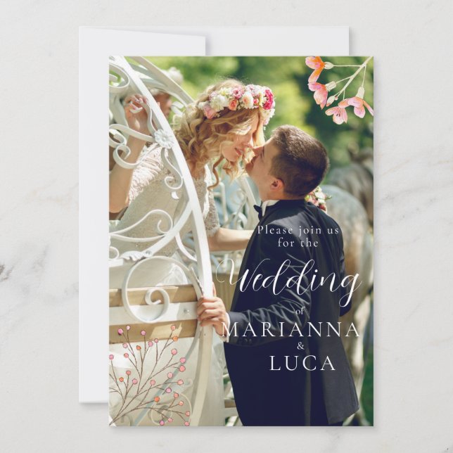 Convite para Casamento de Marinhas Selvagens Mensa (Frente)