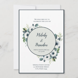 Convite para Casamento de marinho Azul e Sage
