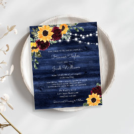 Convite para Casamento de Marinhos de girassol Orç