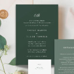 Convite para Casamento de Marselha<br><div class="desc">Este convite de casamento exude elegância clássica com seu sutil monograma clássico de caligrafia. O monograma, com as iniciais do casal feliz, aparece elegantemente no rosto do convite. O convite em si é feito a partir de estoque de cartão de alta qualidade e apresenta uma fonte eterno e design simples,...</div>