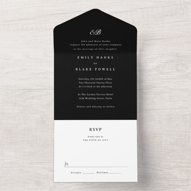 Convite para Casamento de Marselha (Interno)