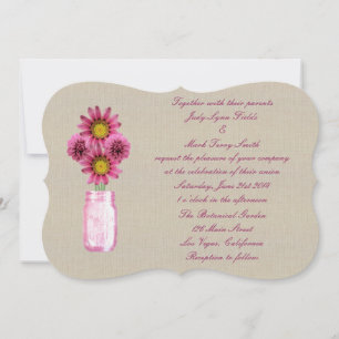 Convite Para Casamento De Mason Jar, Rustic Ruplap