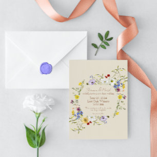 Convite para Casamento de Mola de Flor Selvagem