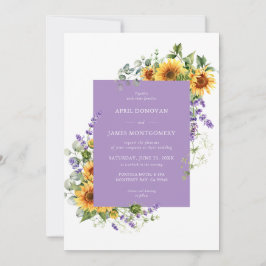 Convite para Casamento de Molas Florais de Girasso