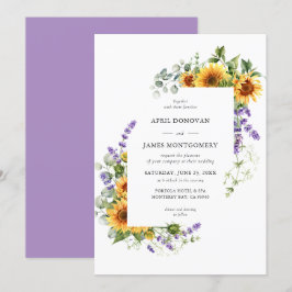 Convite para Casamento de Molas Florais de Girasso