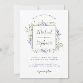 Convite para Casamento de Moldura de Wisteria de A