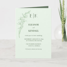 Convite para Casamento de Monograma de Flor eterno