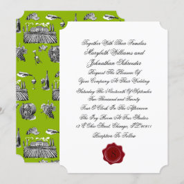 Convite para Casamento de Monograma de Toile & Cal