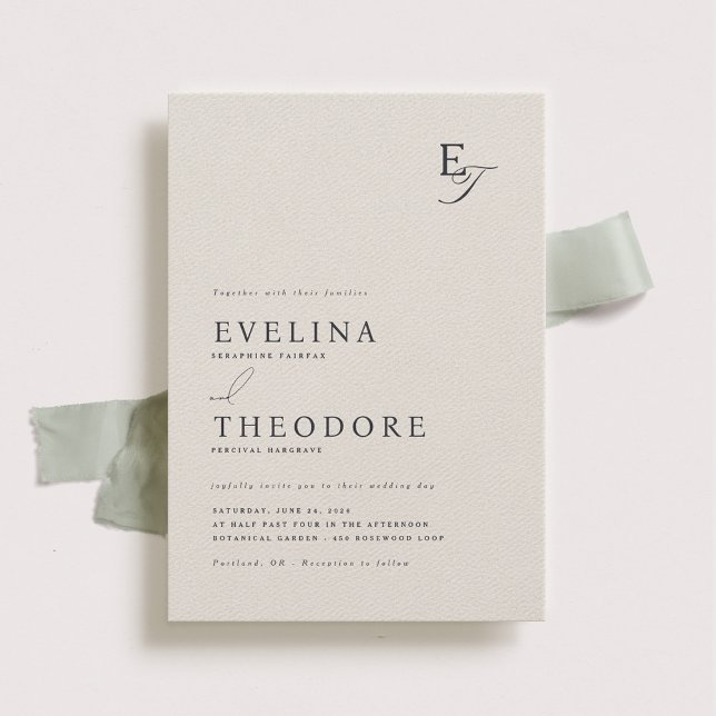 Convite para Casamento de Monograma do Parker (Criador carregado)