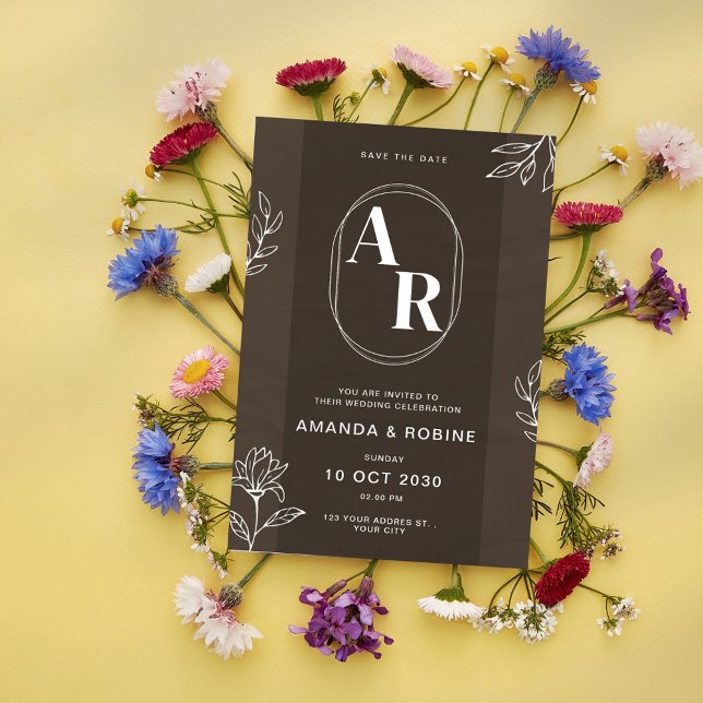 Convite para Casamento de Monograma Elegante (Criador carregado)