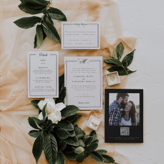 Convite para Casamento de Monograma Elegante