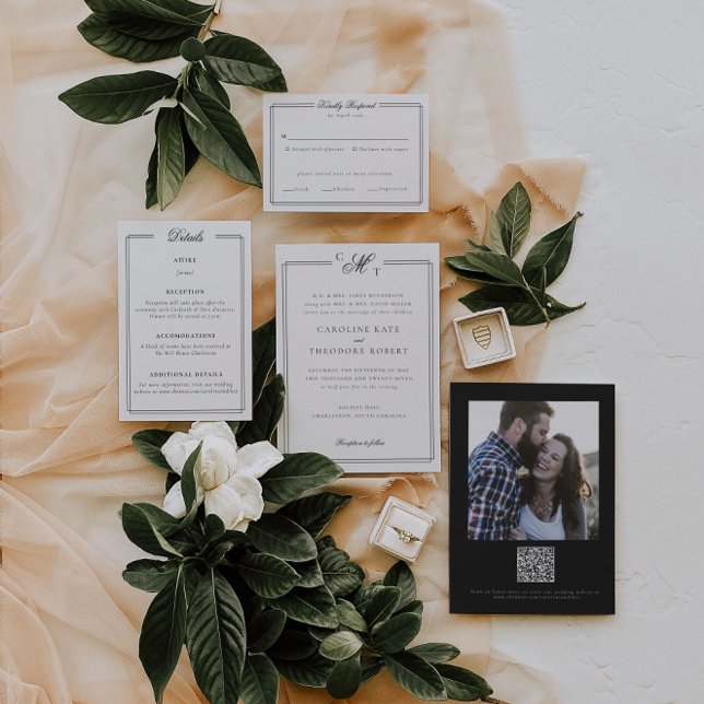 Convite para Casamento de Monograma Elegante (Criador carregado)