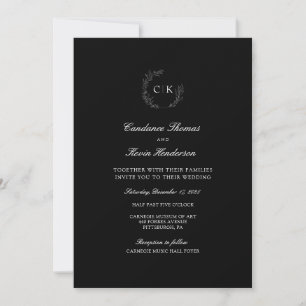 Convite para Casamento de Monograma Elegante