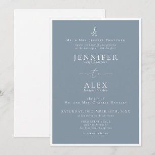 Convite para Casamento de Monograma Elegante Cláss