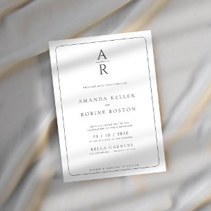 Convite para Casamento de Monograma Minimalista El