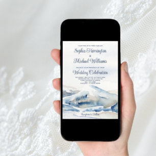 Convite para Casamento de Montanha Digital Waterco