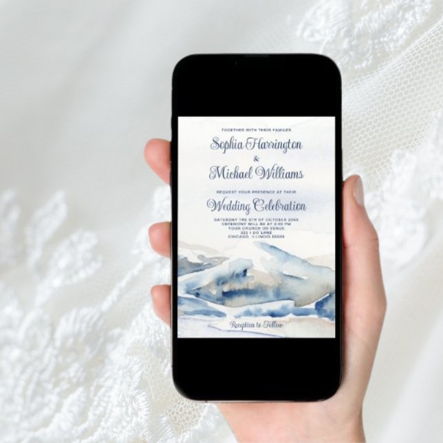 Convite para Casamento de Montanha Digital Waterco (Criador carregado)