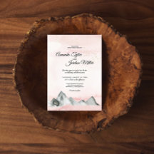 Convite para Casamento de Montanha Pink Sunrise