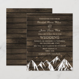 Convite para Casamento de Montanhas de Madeira de