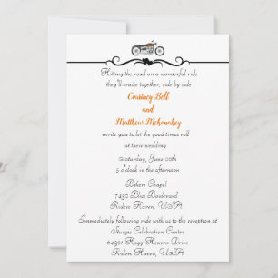 Convite para Casamento de Motociclos e Corações