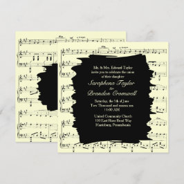 Convite para Casamento de Música Amarela Abstrato