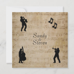 Convite para Casamento de Música em Folha Anterio