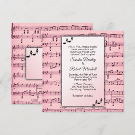 Convite para Casamento de Música Rosa