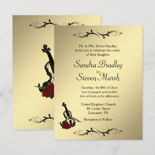 Convite para Casamento de Música Violina 4,25" x 