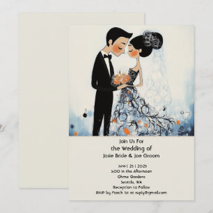 Convite para casamento de na moda