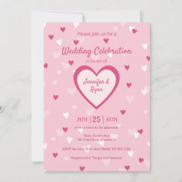 Convite para Casamento de Namorados de Corações Ro