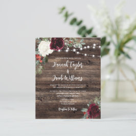Convite para Casamento de Natal da Madeira Rustic