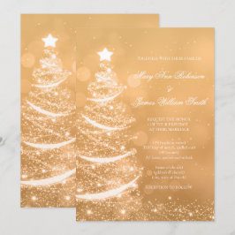 Convite para Casamento de Natal de Glam Dourado El