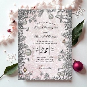 Convite para Casamento de Natal de inverno de prat