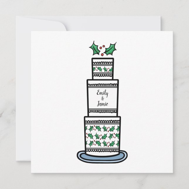 Convite para Casamento de Natal Personalizado (Frente)