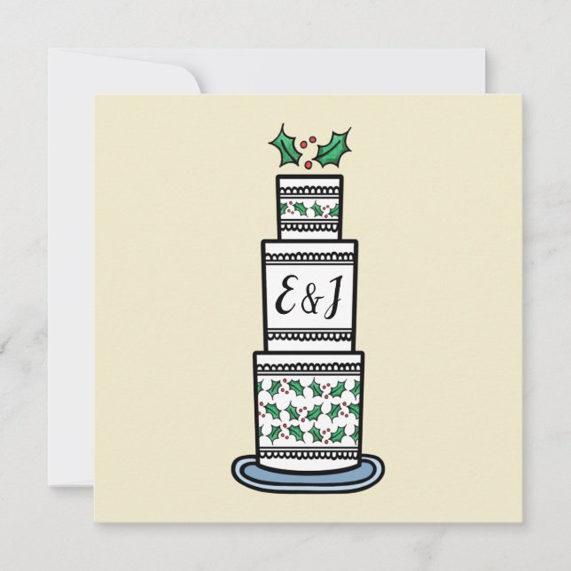 Convite para Casamento de Natal Personalizado (Frente)