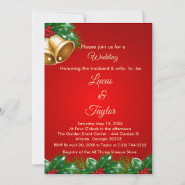 Convite para Casamento de Natal Vermelho e Verde