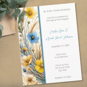 Convite para Casamento de Neve Branca Elegante