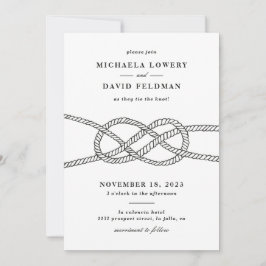 Convite para Casamento de Nó Ilustrado - Preto